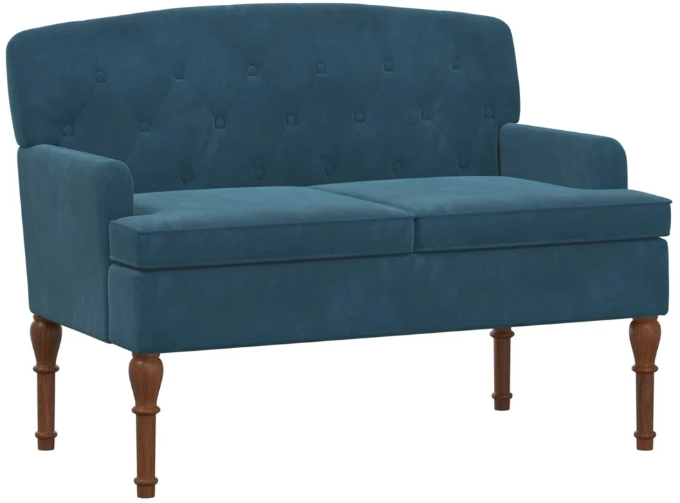 Sofa Minkštas kampas su mygtukų apmušalais Mėlyna 111 x 65 x 79 cm