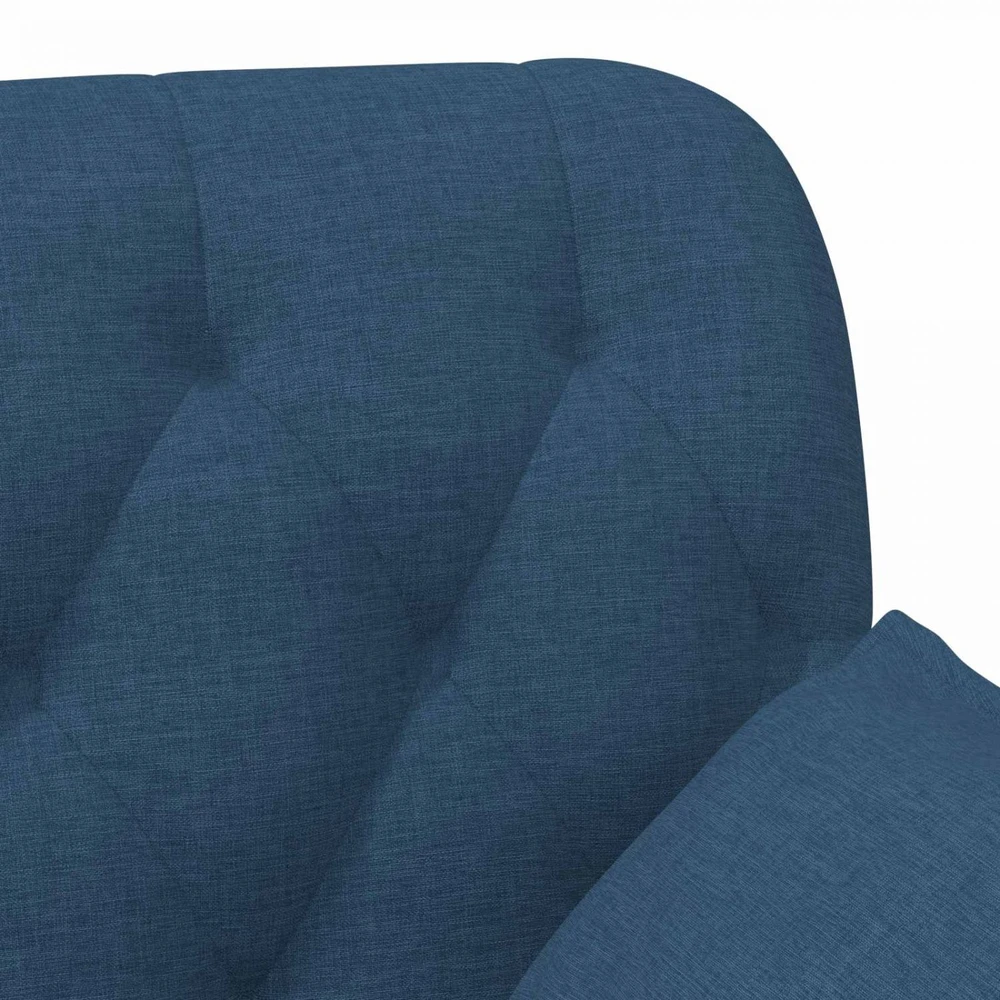 Sofa Minkštas kampas su mygtukų apmušalais Mėlyna 111 x 68 x 80 cm