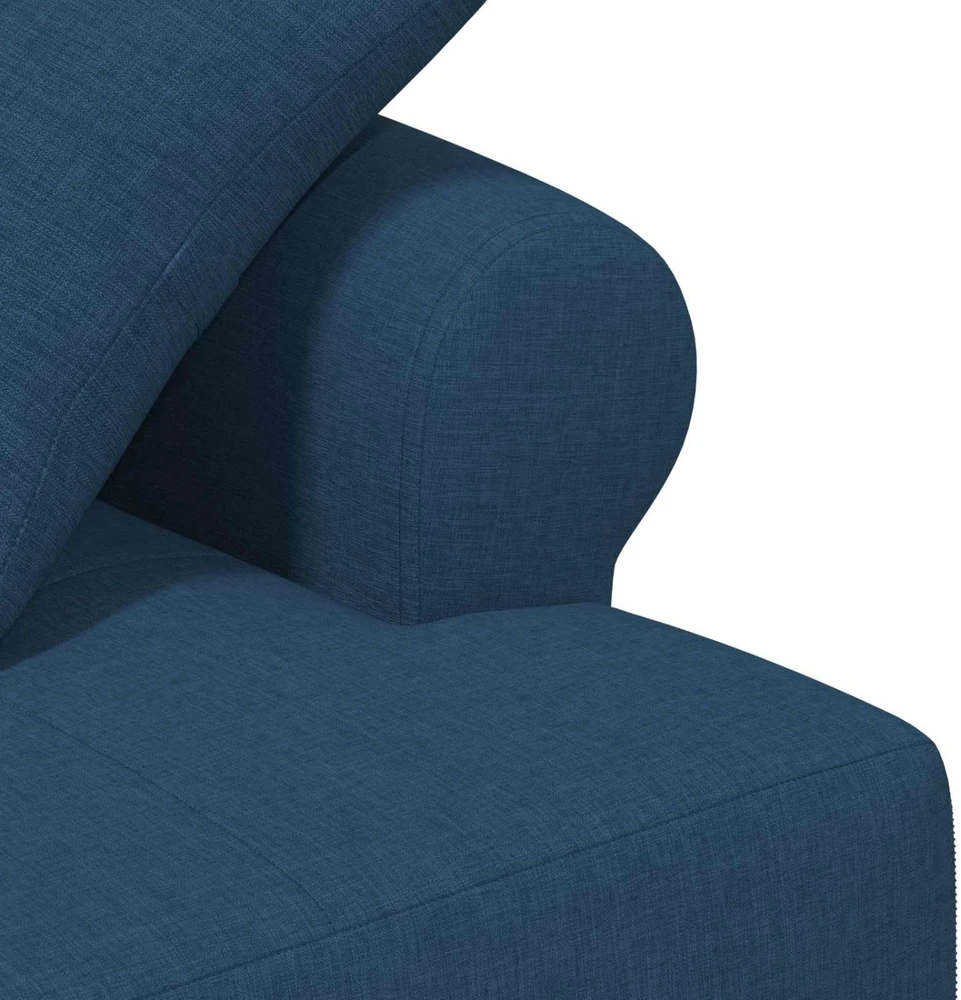 Sofa Minkštas kampas su mygtukų apmušalais Mėlyna 120 x 65 x 79 cm