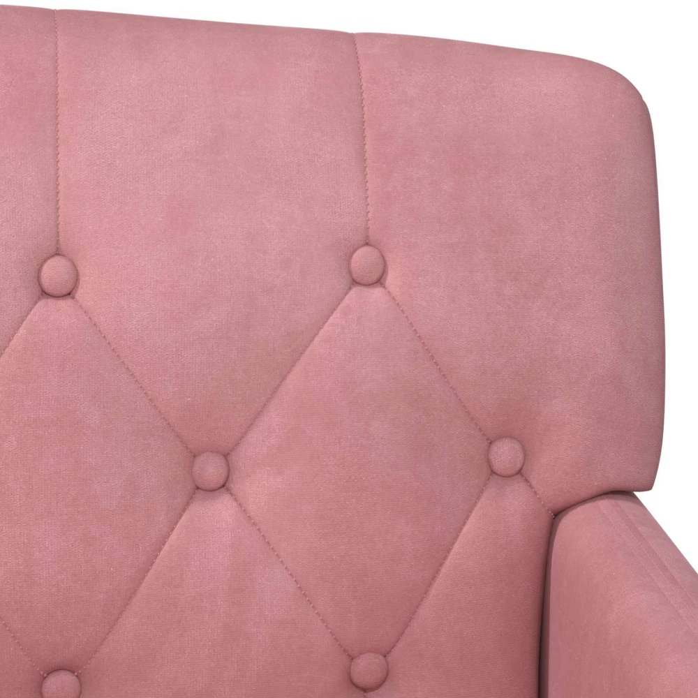 Sofa Minkštas kampas su mygtukų apmušalais Rožinė 111 x 65 x 79 cm