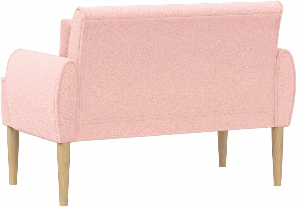 Sofa Minkštas kampas su mygtukų apmušalais Rožinė 117 x 67 x 77 cm