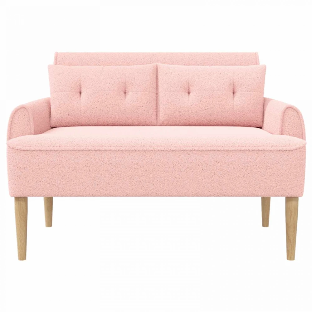 Sofa Minkštas kampas su mygtukų apmušalais Rožinė 117 x 67 x 77 cm