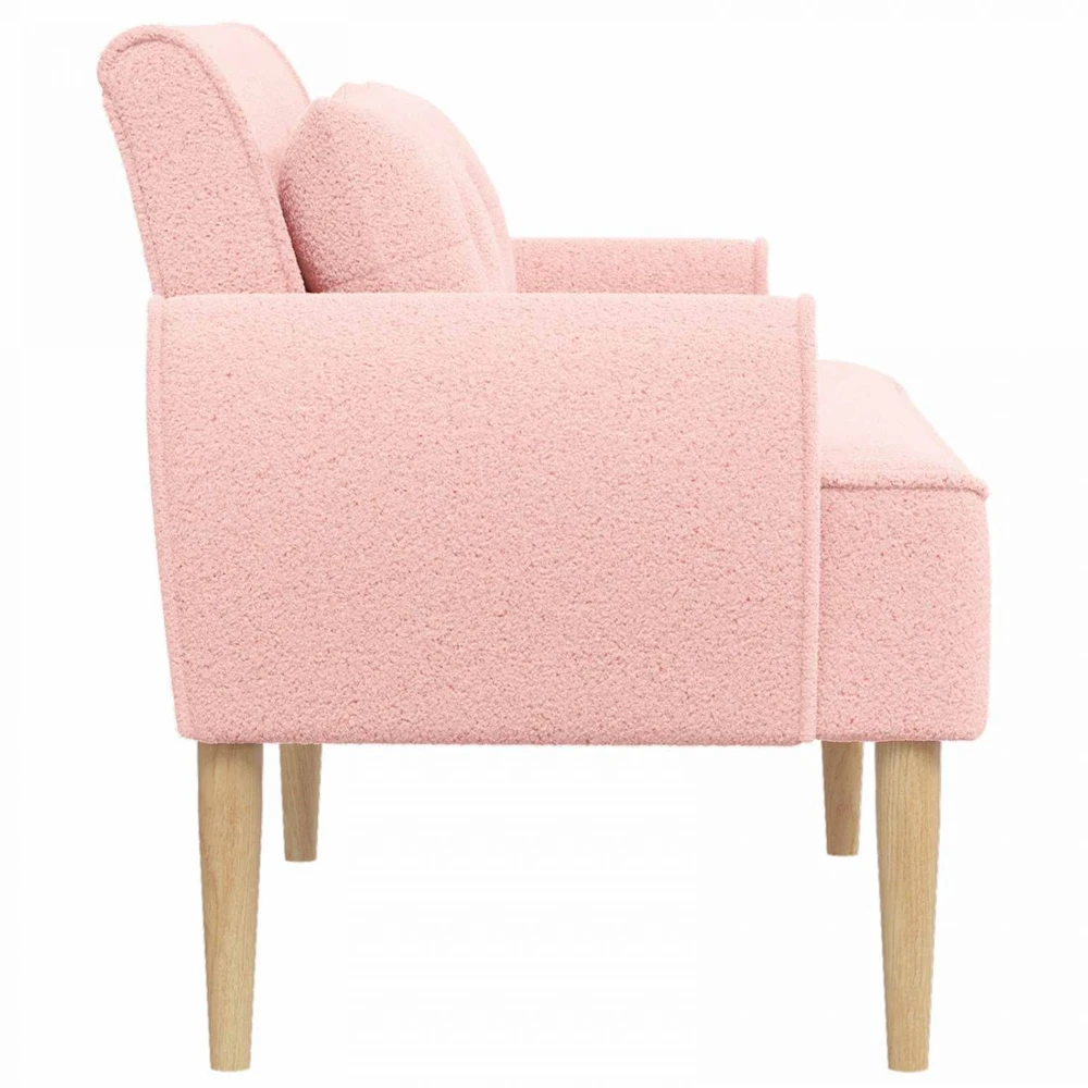 Sofa Minkštas kampas su mygtukų apmušalais Rožinė 117 x 67 x 77 cm