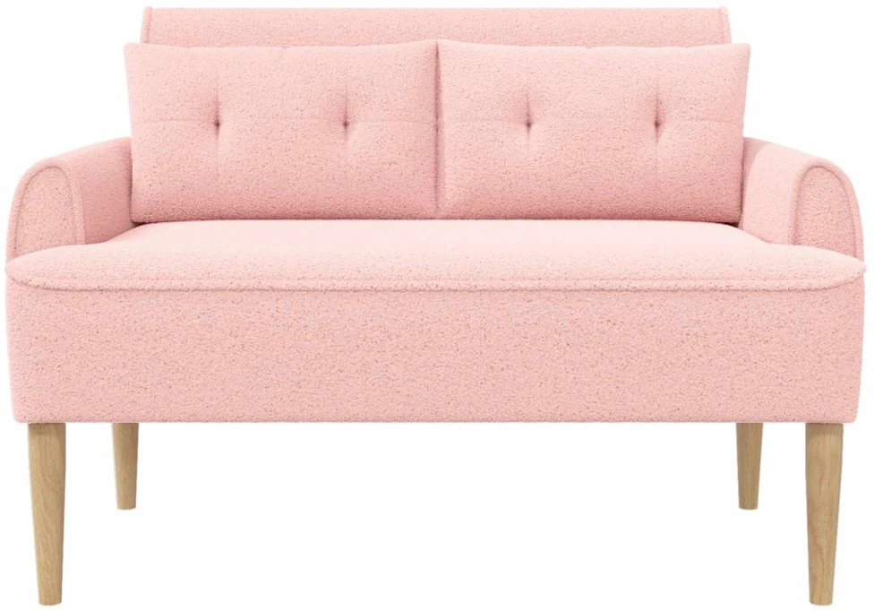 Sofa Minkštas kampas su mygtukų apmušalais Rožinė 117 x 67 x 77 cm