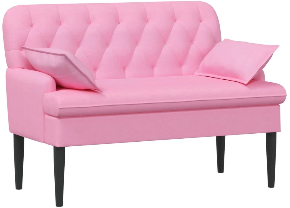 Sofa Minkštas kampas su mygtukų apmušalais Rožinė 111 x 68 x 80 cm
