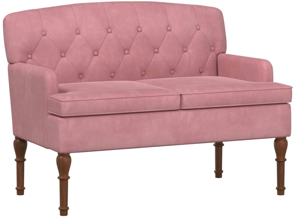 Sofa Minkštas kampas su mygtukų apmušalais Rožinė 111 x 65 x 79 cm