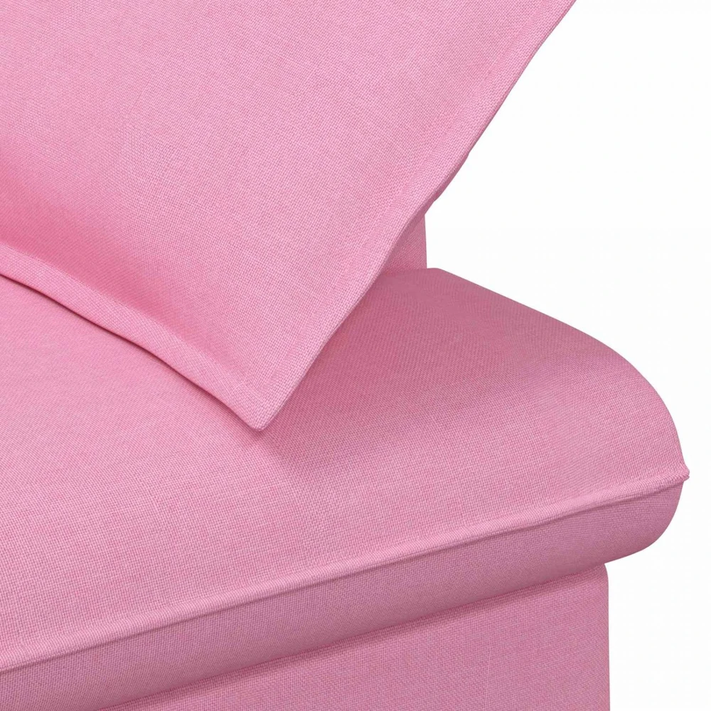 Sofa Minkštas kampas su mygtukų apmušalais Rožinė 111 x 68 x 80 cm