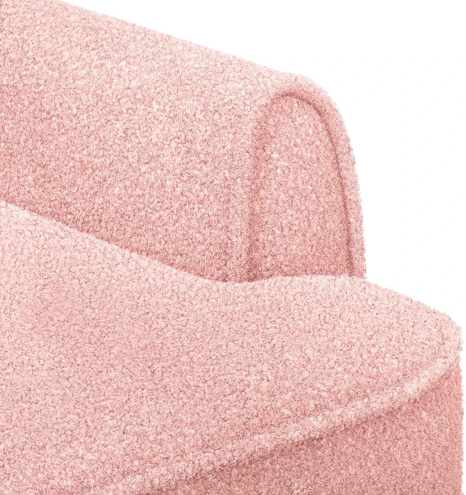 Sofa Minkštas kampas su mygtukų apmušalais Rožinė 117 x 67 x 77 cm
