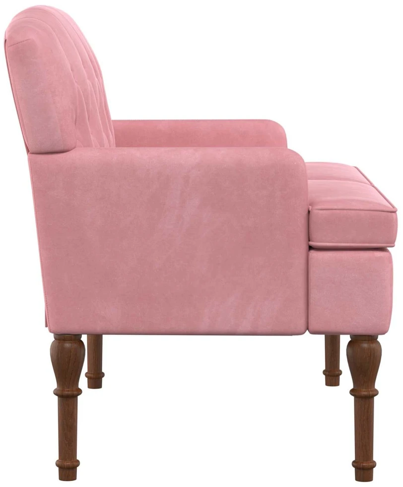 Sofa Minkštas kampas su mygtukų apmušalais Rožinė 111 x 65 x 79 cm