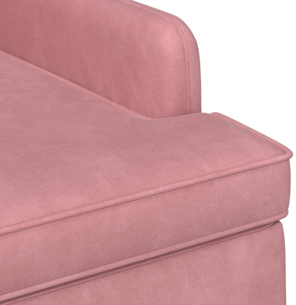 Sofa Minkštas kampas su mygtukų apmušalais Rožinė 111 x 65 x 79 cm
