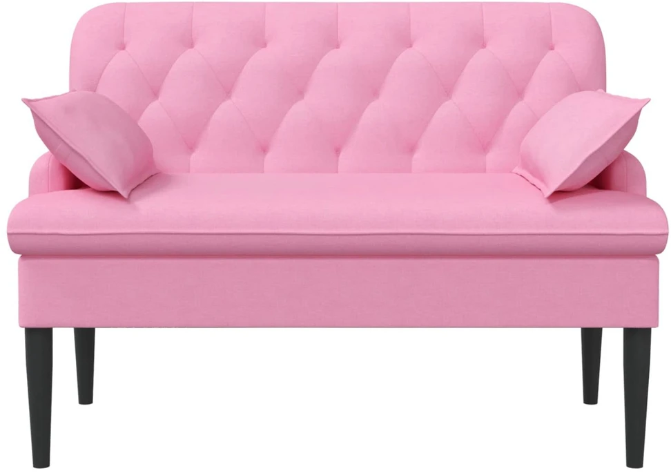 Sofa Minkštas kampas su mygtukų apmušalais Rožinė 111 x 68 x 80 cm