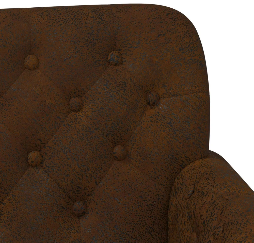 Sofa Minkštas kampas su mygtukų apmušalais Ruda 120 x 65 x 78 cm