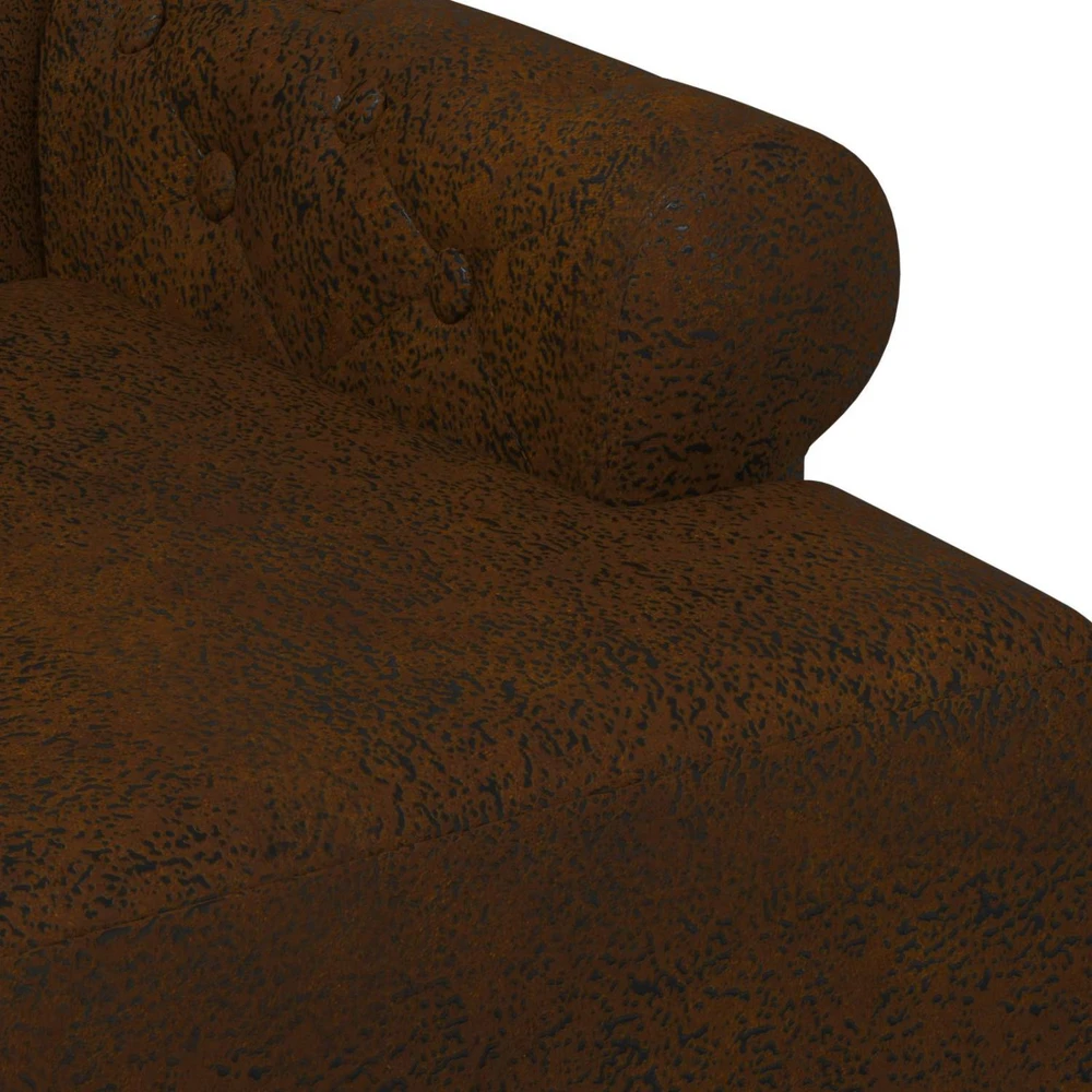 Sofa Minkštas kampas su mygtukų apmušalais Ruda 120 x 65 x 78 cm