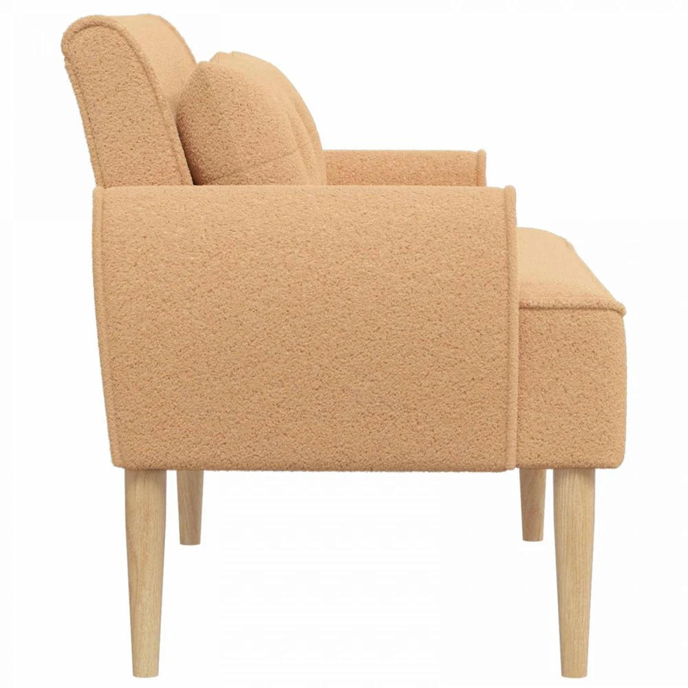 Sofa Minkštas kampas su mygtukų apmušalais Smėlio 117 x 67 x 77 cm