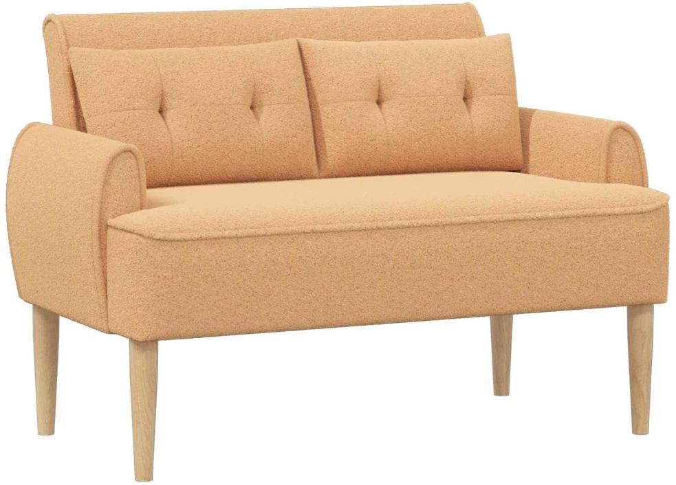 Sofa Minkštas kampas su mygtukų apmušalais Smėlio 117 x 67 x 77 cm
