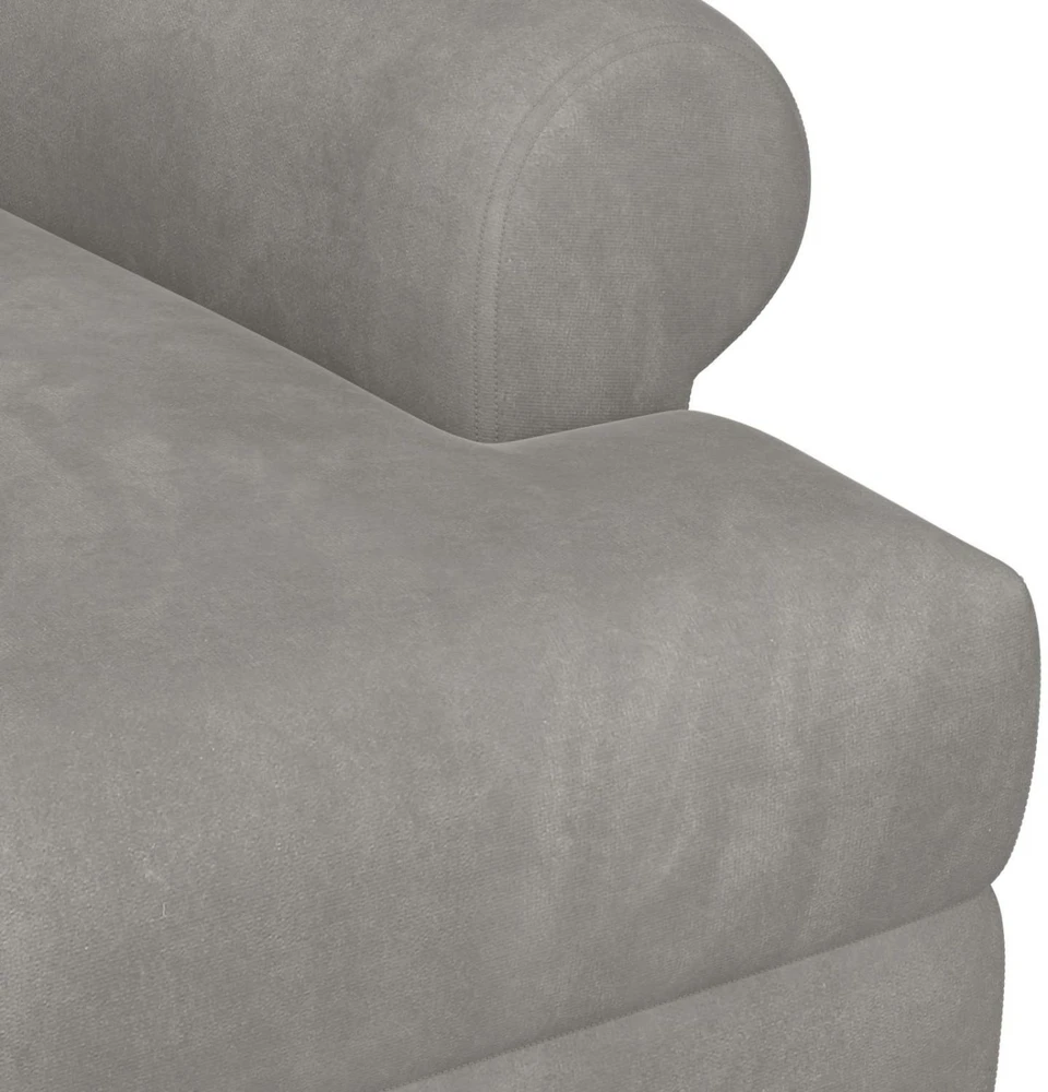 Sofa Minkštas kampas su mygtukų apmušalais Šviesiai pilka Aksomas
