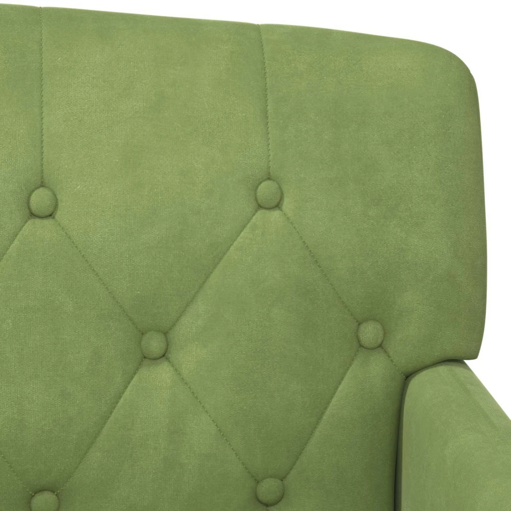 Sofa Minkštas kampas su mygtukų apmušalais Šviesiai žalia Aksomas