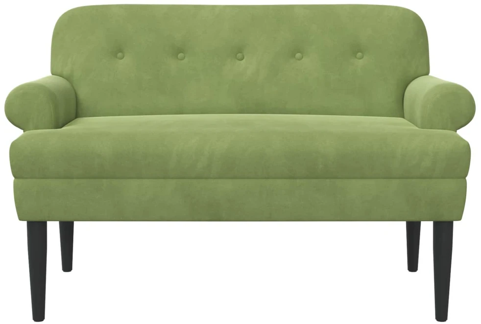 Sofa Minkštas kampas su mygtukų apmušalais Šviesiai žalia Aksomas