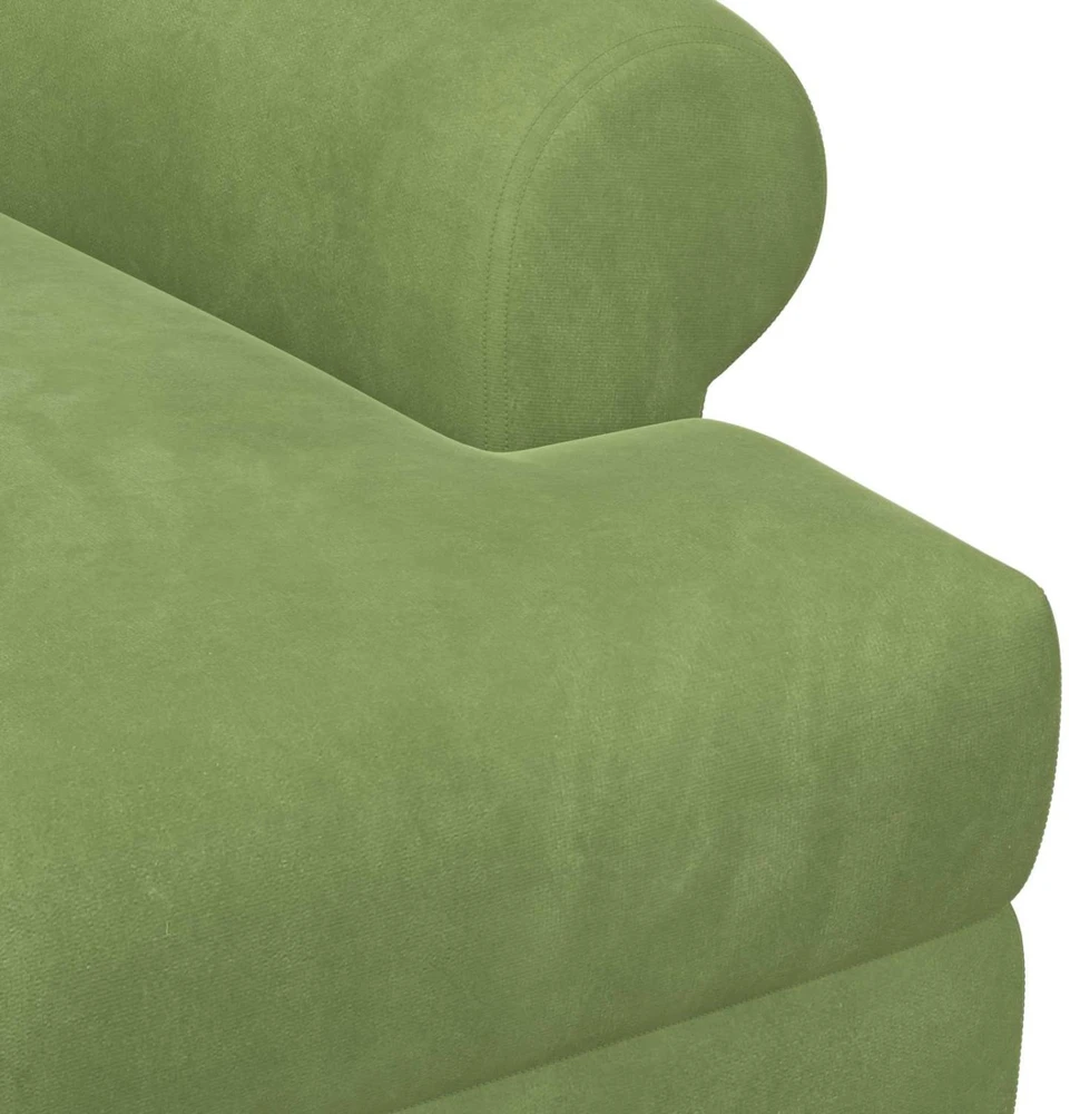 Sofa Minkštas kampas su mygtukų apmušalais Šviesiai žalia Aksomas