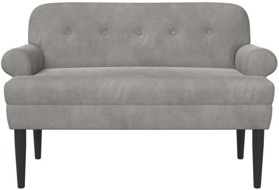 Sofa Minkštas kampas su mygtukų apmušalais Šviesiai pilka Aksomas