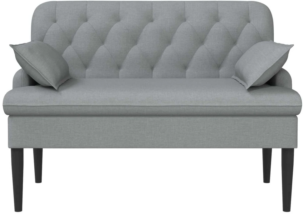 Sofa Minkštas kampas su mygtukų apmušalais Šviesiai pilka Audinys