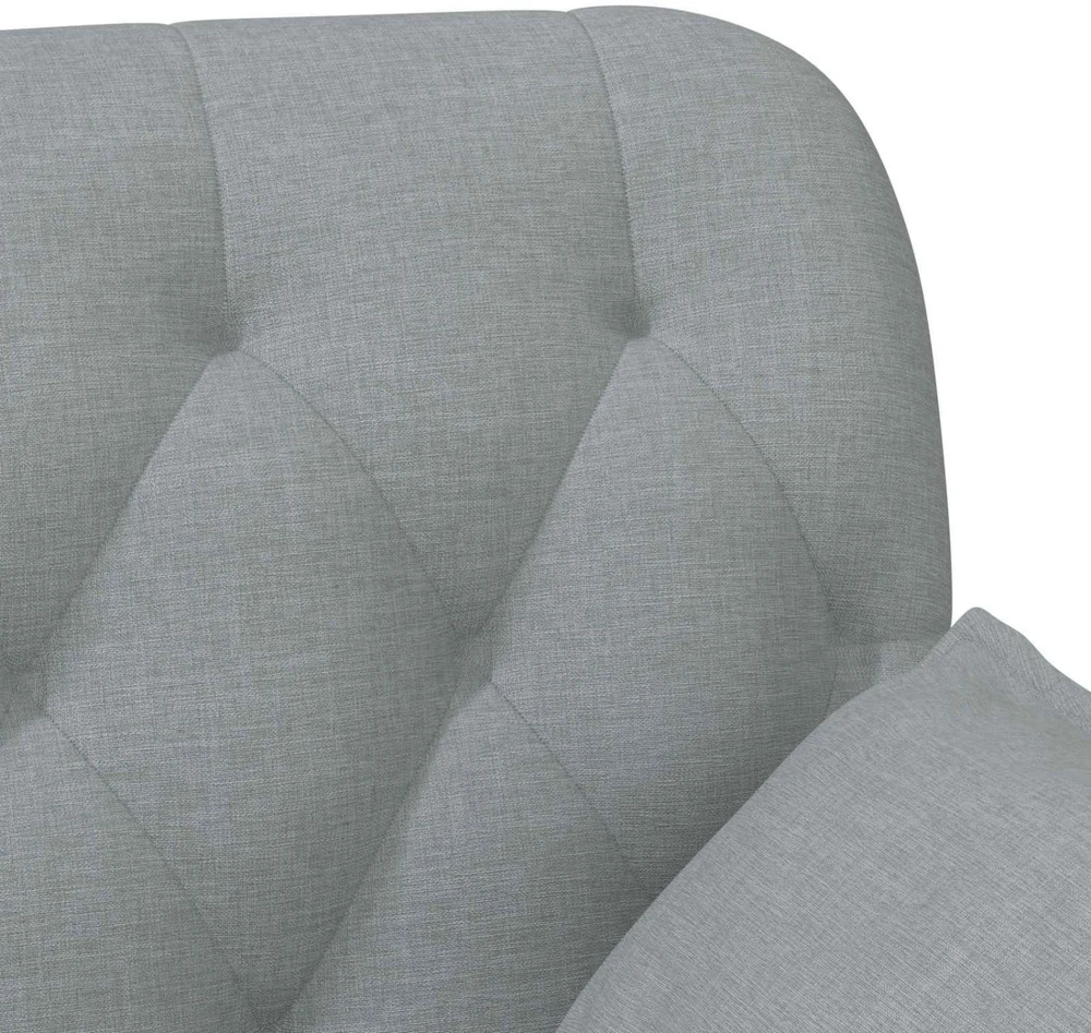 Sofa Minkštas kampas su mygtukų apmušalais Šviesiai pilka Audinys