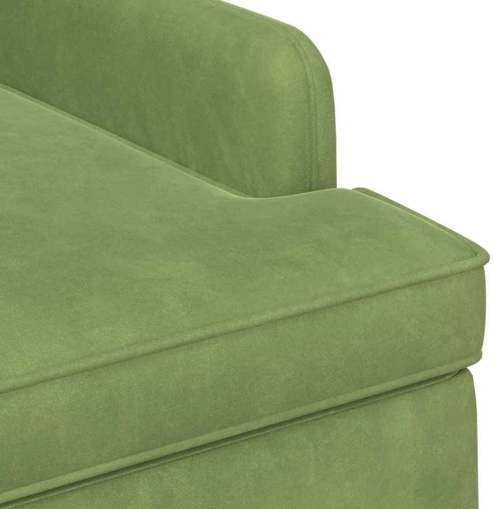 Sofa Minkštas kampas su mygtukų apmušalais Šviesiai žalia Aksomas