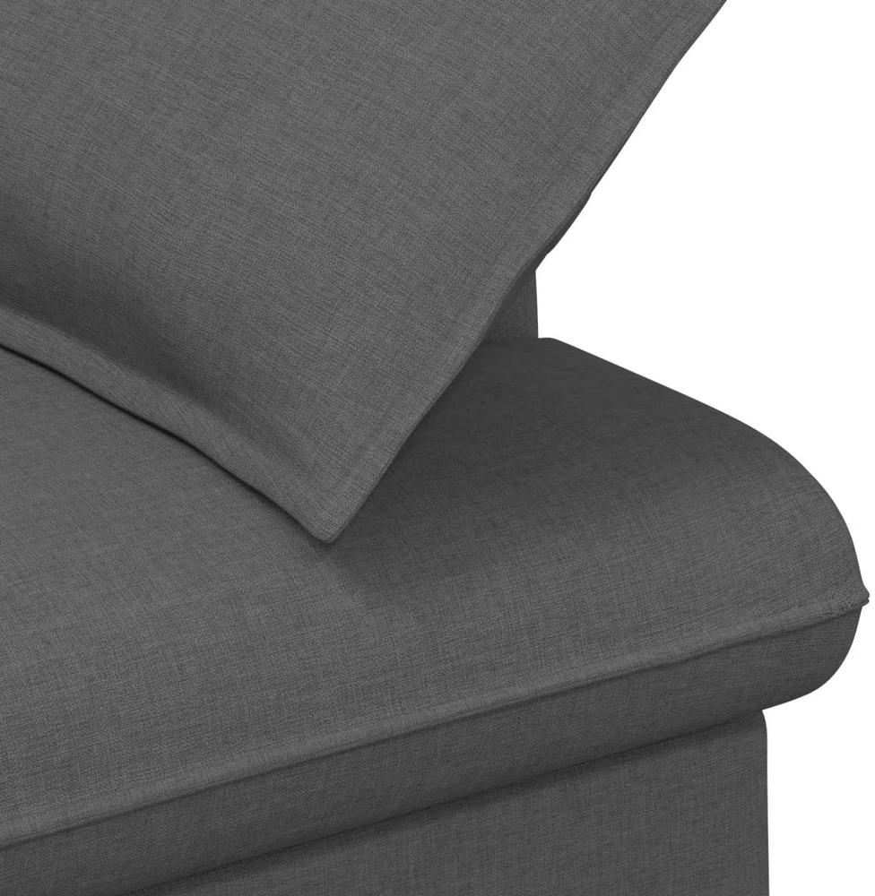Sofa Minkštas kampas su mygtukų apmušalais Tamsiai pilka Audinys