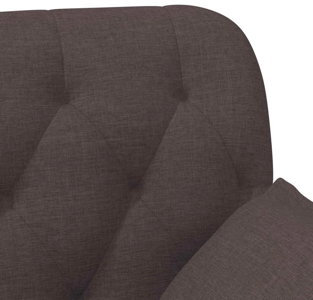 Sofa Minkštas kampas su mygtukų apmušalais Tamsiai rudas Audinys