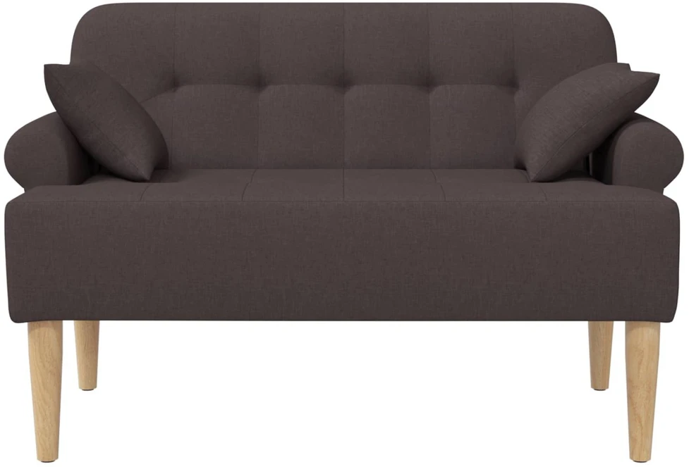 Sofa Minkštas kampas su mygtukų apmušalais Tamsiai rudas Audinys