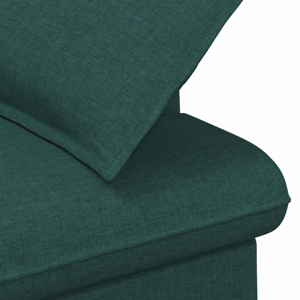 Sofa Minkštas kampas su mygtukų apmušalais Tamsiai žalia Audinys