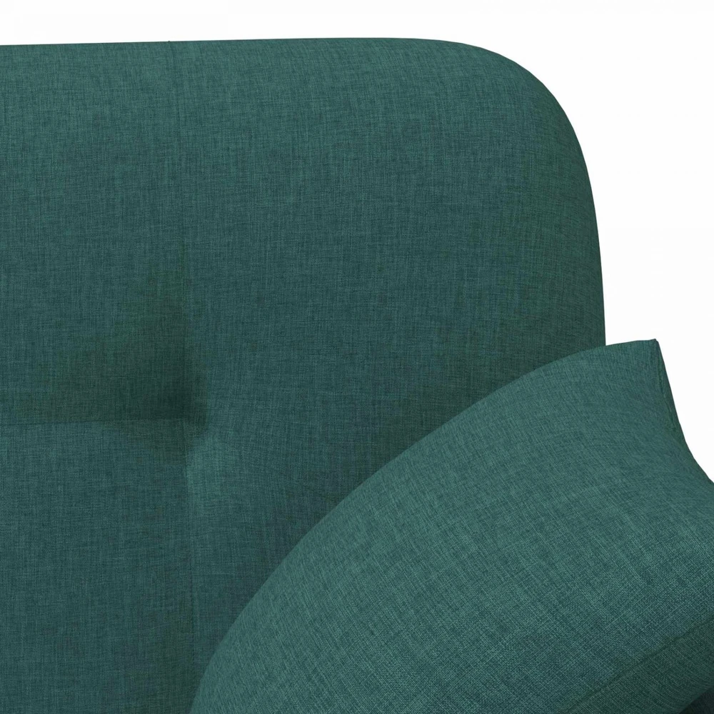 Sofa Minkštas kampas su mygtukų apmušalais Tamsiai žalia Audinys