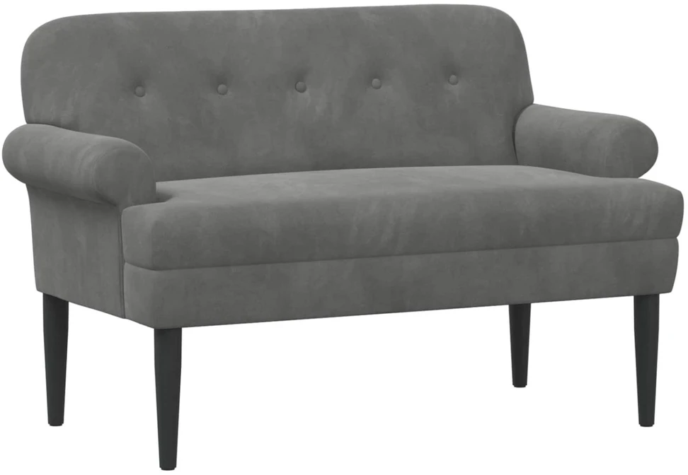 Sofa Minkštas kampas su mygtukų apmušalais Tamsiai pilka Aksomas