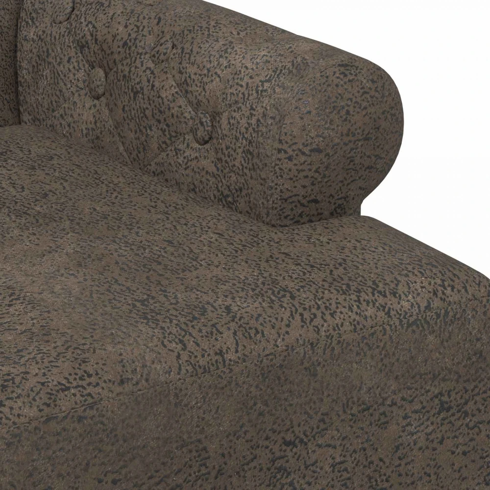 Sofa Minkštas kampas su mygtukų apmušalais Tamsiai pilka