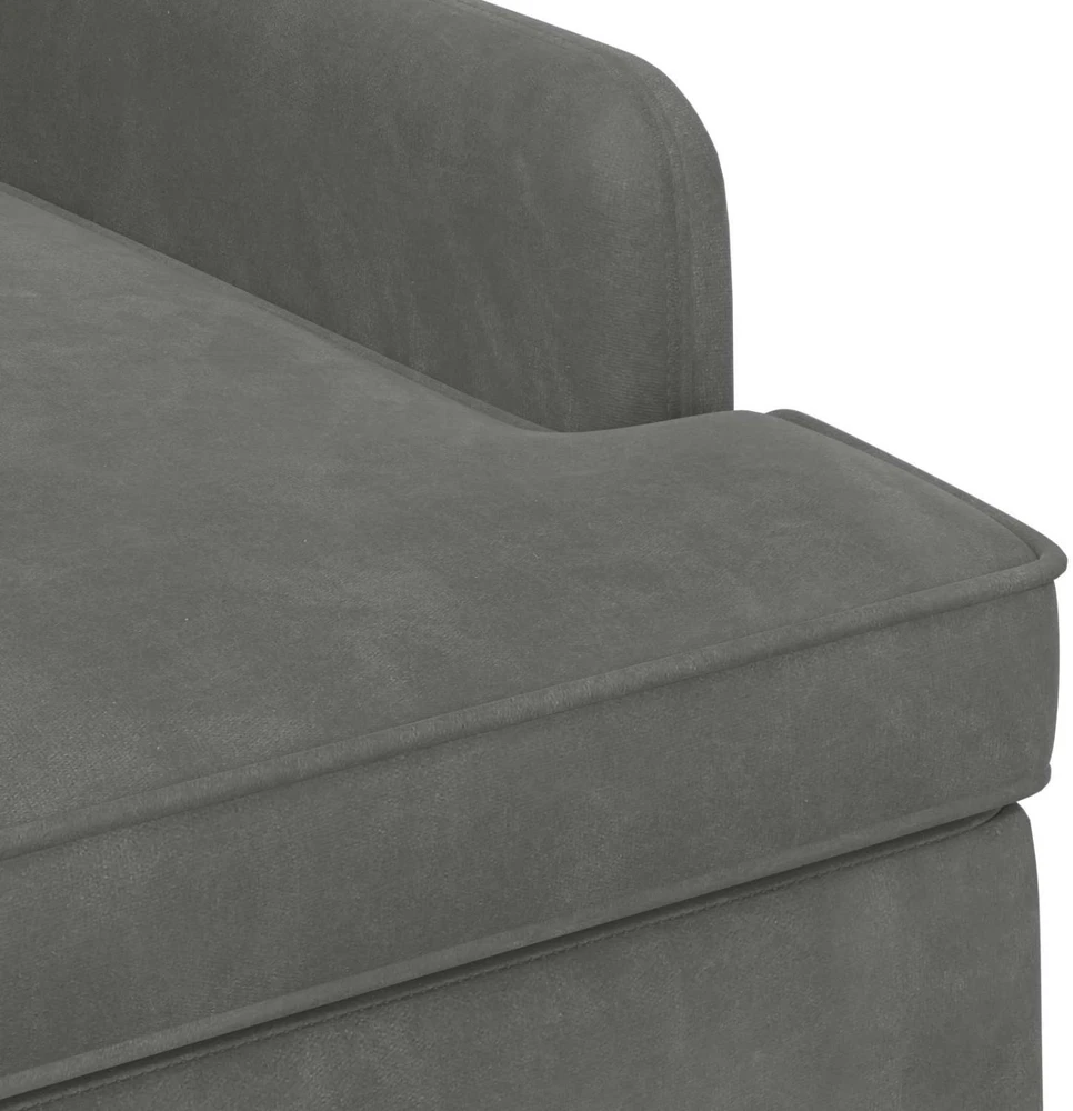 Sofa Minkštas kampas su mygtukų apmušalais Tamsiai pilka Aksomas