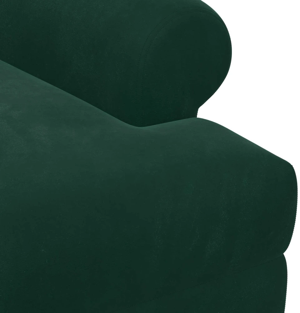 Sofa Minkštas kampas su mygtukų apmušalais Tamsiai žalia Aksomas