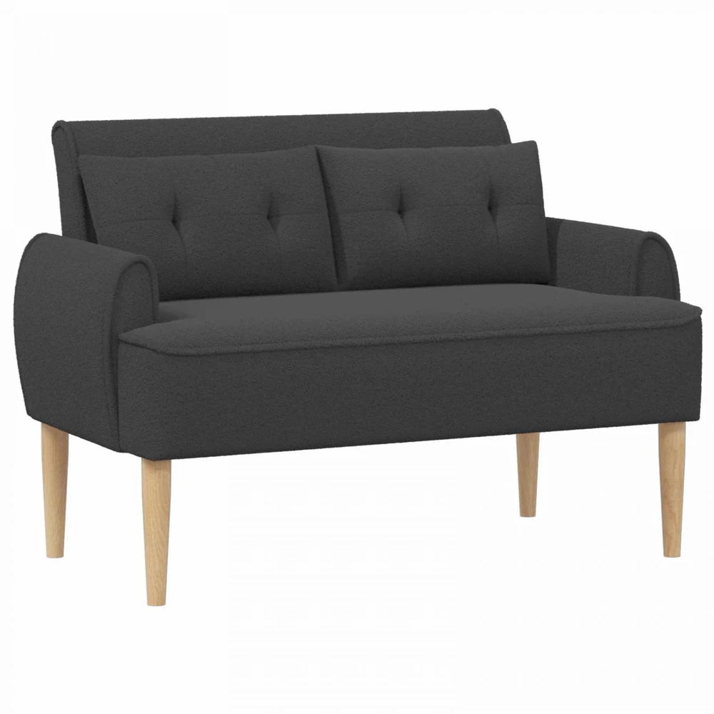 Sofa Minkštas kampas su mygtukų apmušalais Tamsiai pilka Bouclé