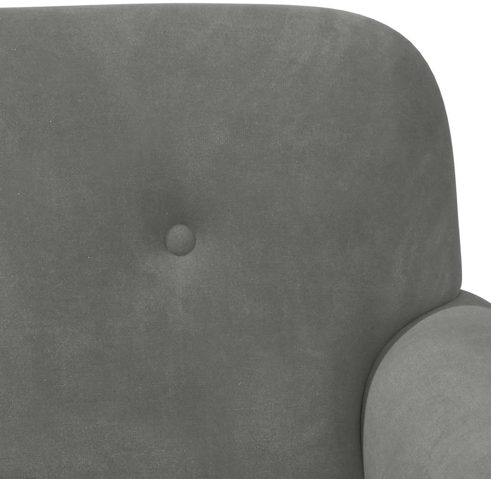 Sofa Minkštas kampas su mygtukų apmušalais Tamsiai pilka Aksomas