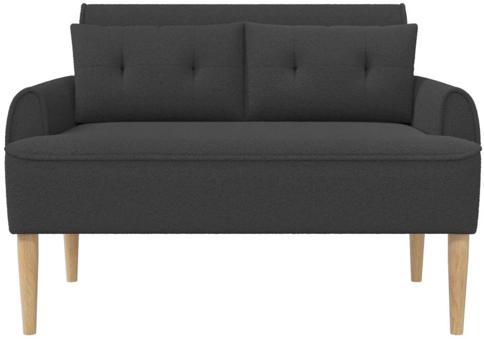 Sofa Minkštas kampas su mygtukų apmušalais Tamsiai pilka Bouclé