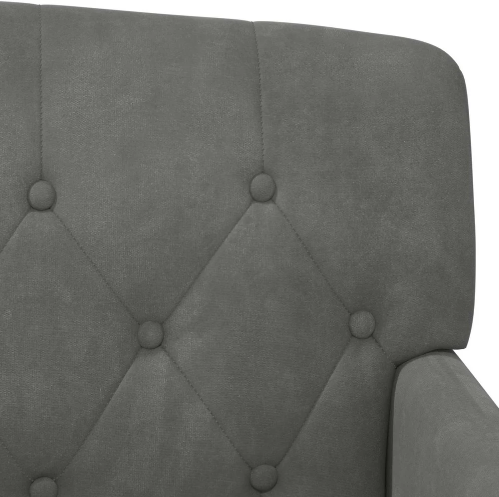 Sofa Minkštas kampas su mygtukų apmušalais Tamsiai pilka Aksomas