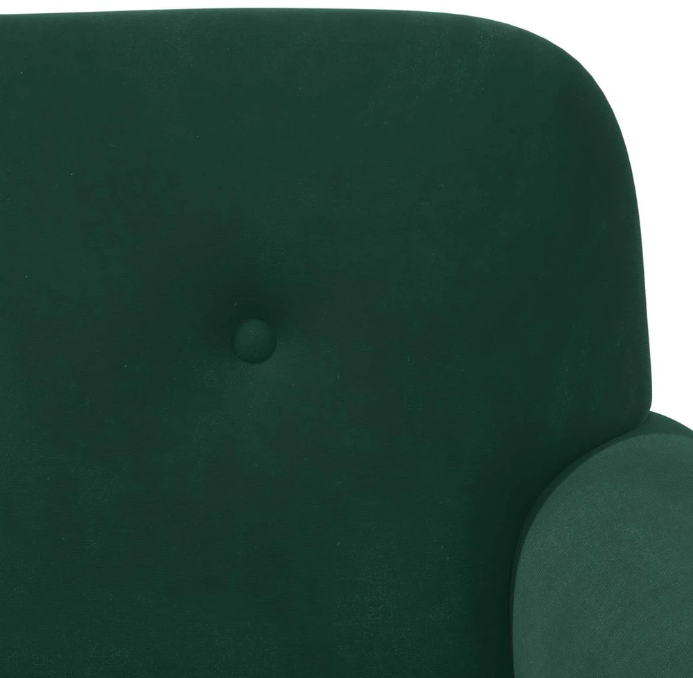 Sofa Minkštas kampas su mygtukų apmušalais Tamsiai žalia Aksomas
