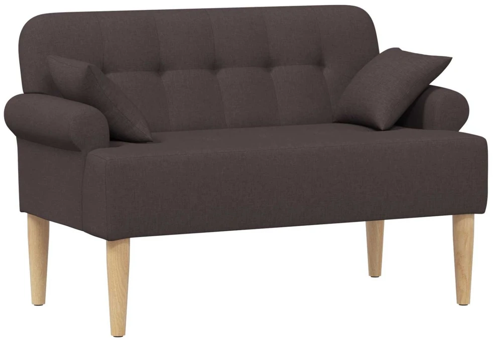 Sofa Minkštas kampas su mygtukų apmušalais Tamsiai rudas Audinys