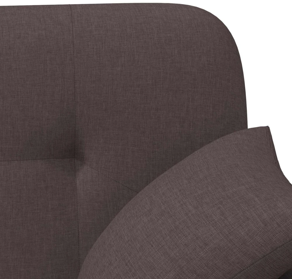Sofa Minkštas kampas su mygtukų apmušalais Tamsiai rudas Audinys