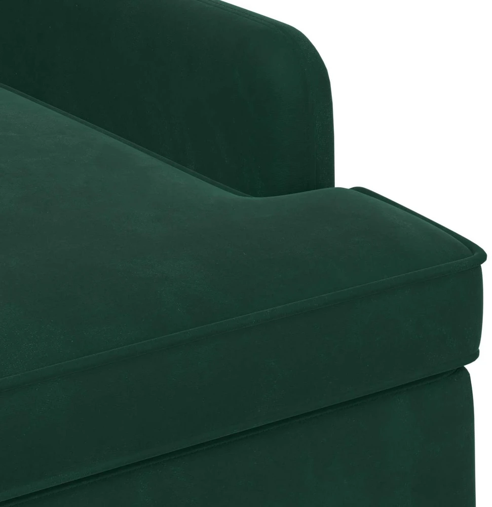 Sofa Minkštas kampas su mygtukų apmušalais Tamsiai žalia Aksomas
