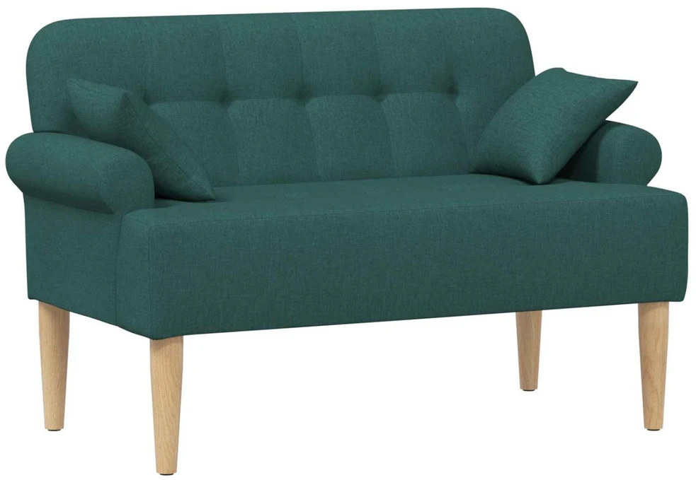 Sofa Minkštas kampas su mygtukų apmušalais Tamsiai žalia Audinys
