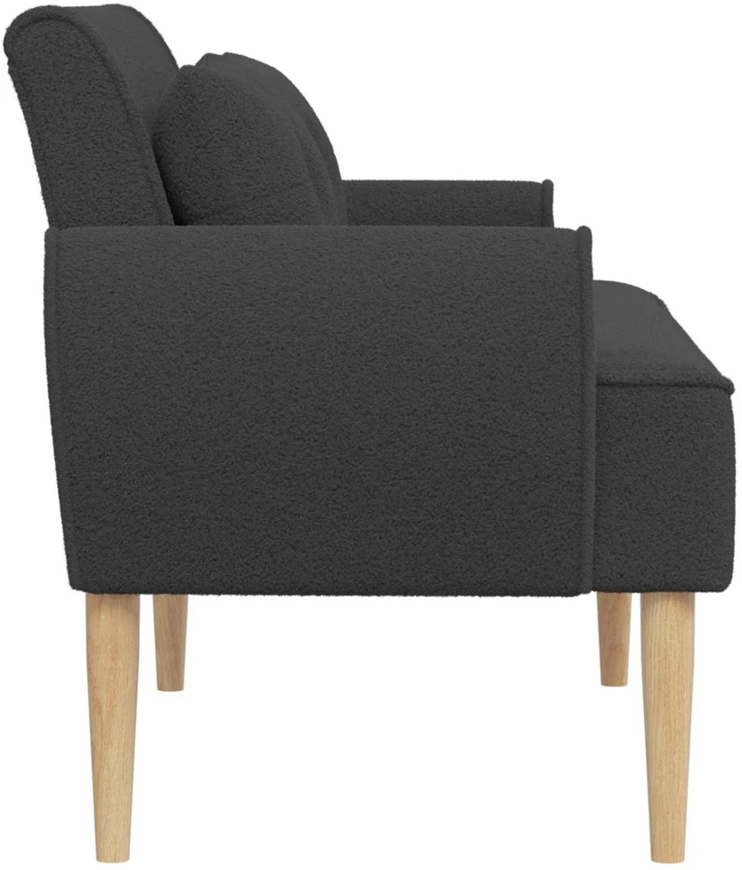 Sofa Minkštas kampas su mygtukų apmušalais Tamsiai pilka Bouclé