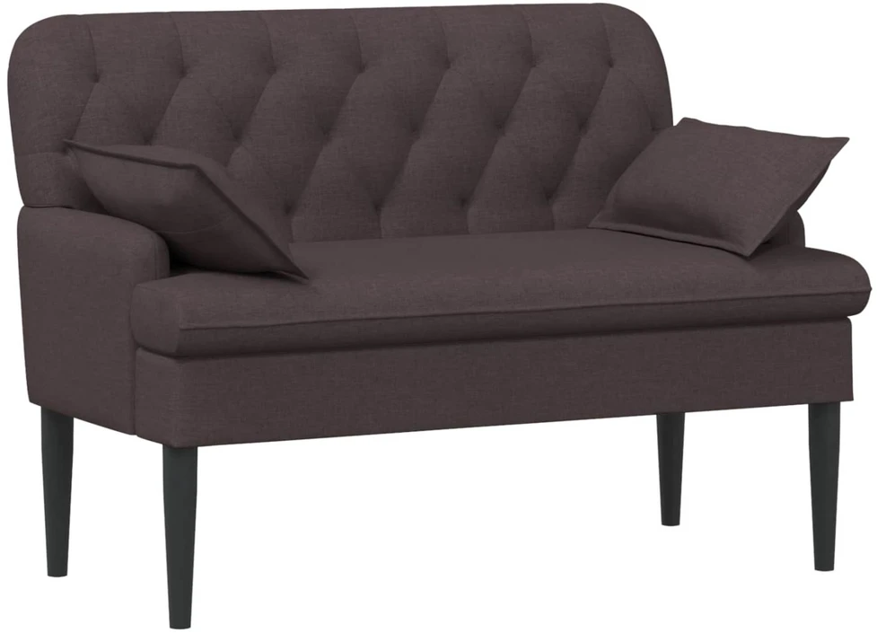 Sofa Minkštas kampas su mygtukų apmušalais Tamsiai rudas Audinys