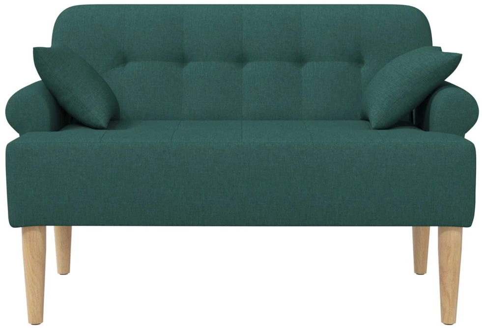 Sofa Minkštas kampas su mygtukų apmušalais Tamsiai žalia Audinys