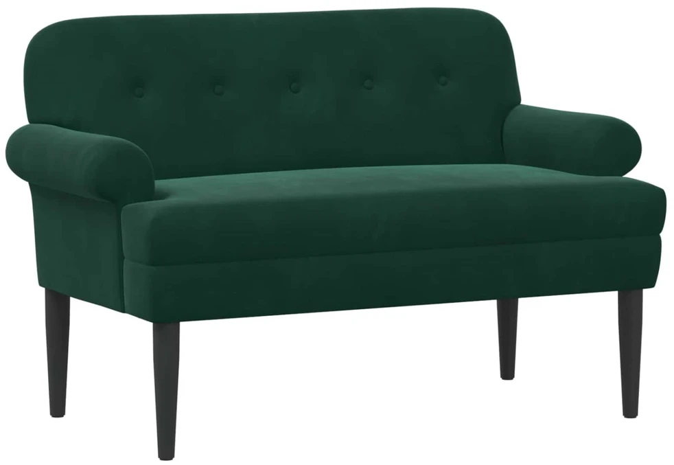 Sofa Minkštas kampas su mygtukų apmušalais Tamsiai žalia Aksomas