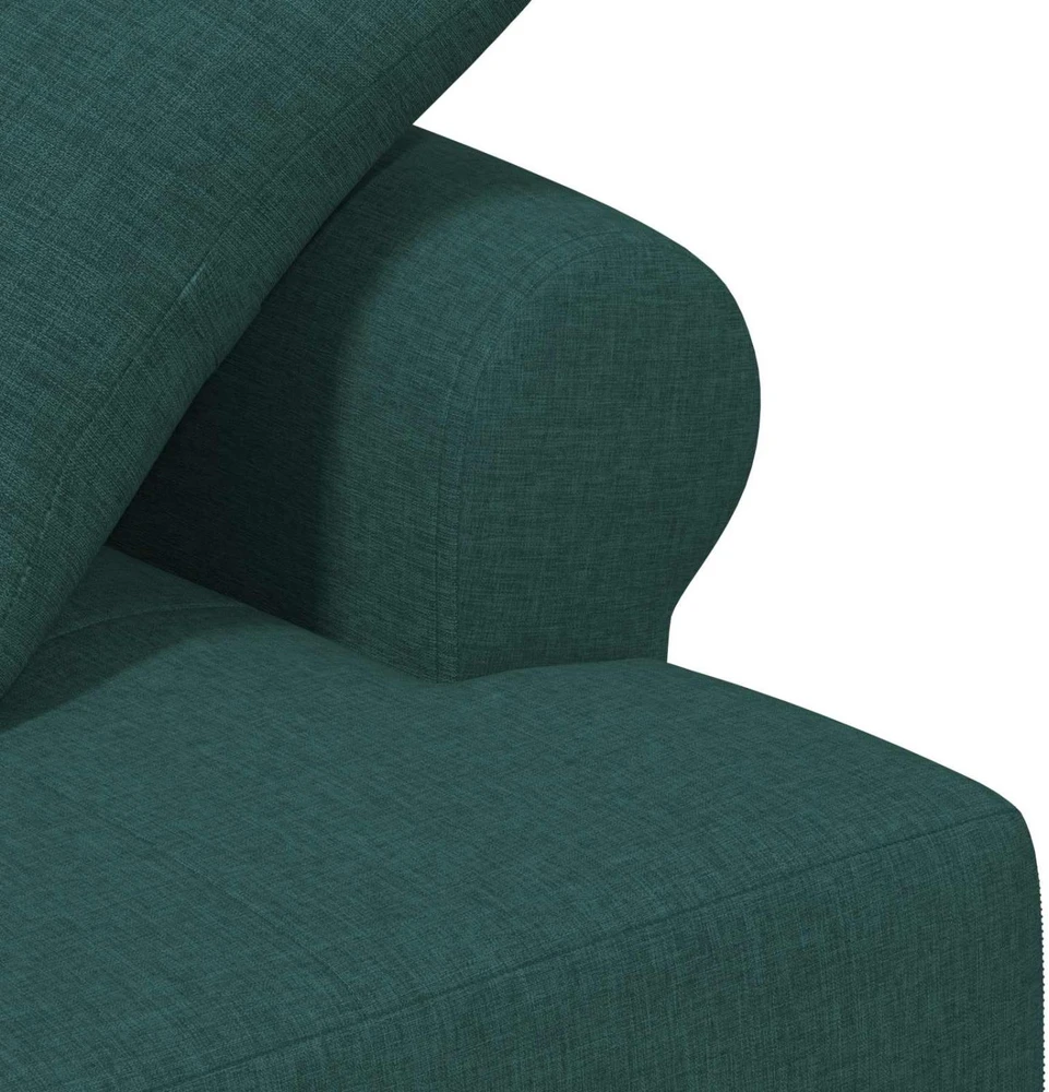 Sofa Minkštas kampas su mygtukų apmušalais Tamsiai žalia Audinys